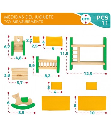Set Mueble Dormitorio Madera Wooma 46470