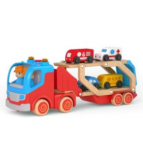 Camion Portacoches 4 Vehic.Madera 24037