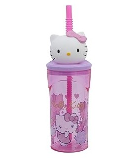 Vaso Hello Kity C/Pajita 360ML1801 81766