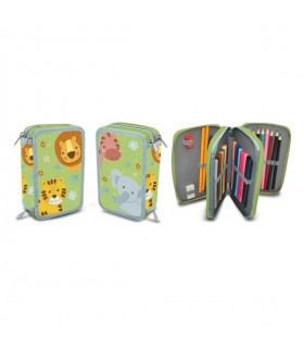 Estuche 3 Cremalleras Jungle Ref:KL11375