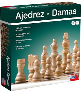 Ajedrez Damas C/Accsor.Madera Ref: 33695