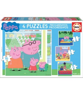 Puzzle 4 Peppa Pig 6+9+12+16 Ref: 15918