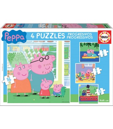 Puzzle 4 Peppa Pig 6+9+12+16 Ref: 15918