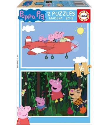 Puzzle 2*16 Pcs Madera Peppa Pig Re17157