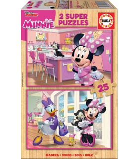 Puzzle 2*25Pcs Madera Minnie Ref:17625