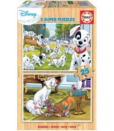 Puzzle 2*25 Pcs Disney Madera 18082
