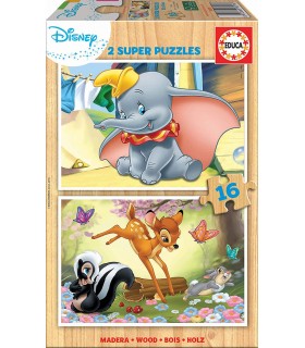 Puzzle 2*16 Pcs Disneys  Madera 18079