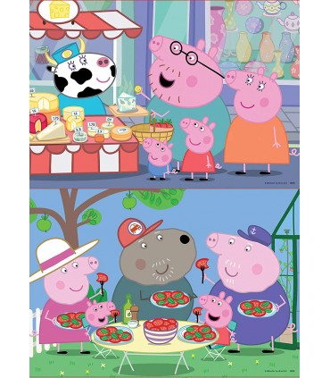 Puzzle 2 x 25 Pcs Madera Peppa Pig 18078