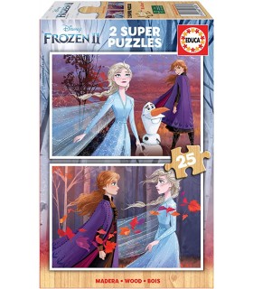Puzzle 2*25 Pcs Madera Frozen Ref: 18085