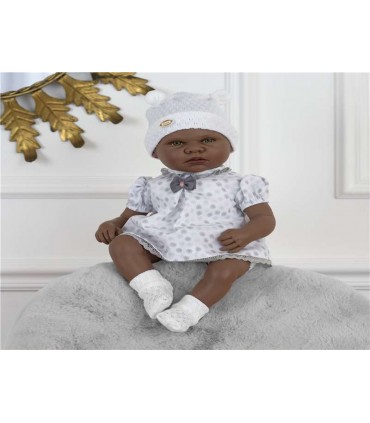 Muñeca Negra Sasha Sin Pelo V.Gris 899