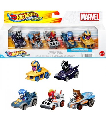 Pack 5 Coches Marvel Wheels Ref: HPN40