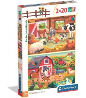 Puzzle 2 x 20 Pcs Granja Familia 24818