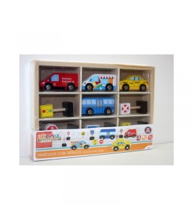 Set Vehiculos Madera C/8 Señales 49373  