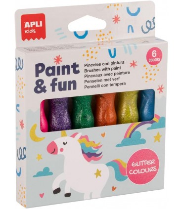 Bote Temperas Color Purpurina 6Und