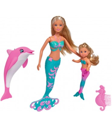 Sirena C/Sirenita Y Delfin Steffi 29Cm