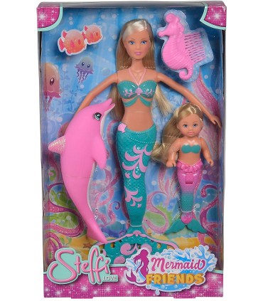 Sirena C/Sirenita Y Delfin Steffi 29Cm