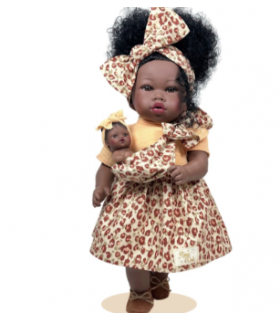 Muñeca Addis C/Bebe Leopard Bag 6220