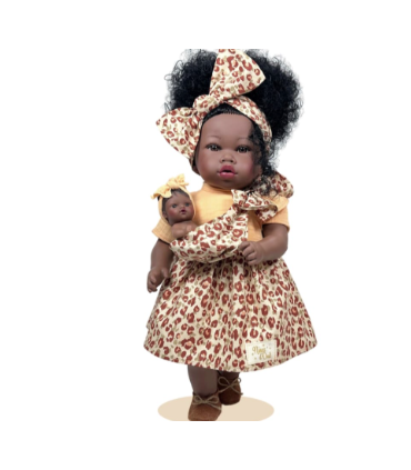 Muñeca Addis C/Bebe Leopard Bag 6220