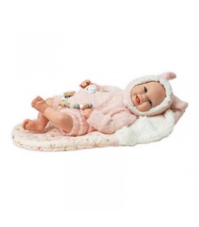 Muñeco Reborn Kira 45Cm Rosa Saco 98223