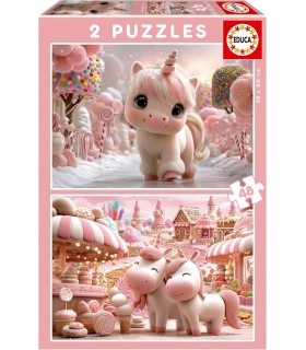 Puzzle Unicornios Dulces 2 x 48Pcs 20504