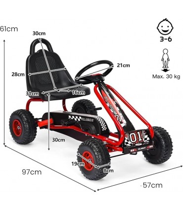 Go Kart Rojo 97*57*61 Air Wheel GK0090