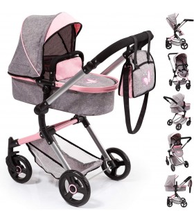 Coche Capota Gris-Rosa Ref: 18433AA