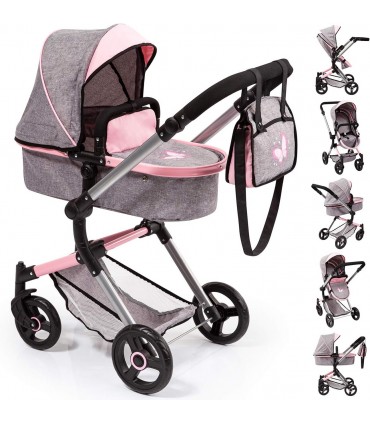 Coche Capota Gris-Rosa Ref: 18433AA