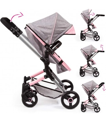 Coche Capota Gris-Rosa Ref: 18433AA