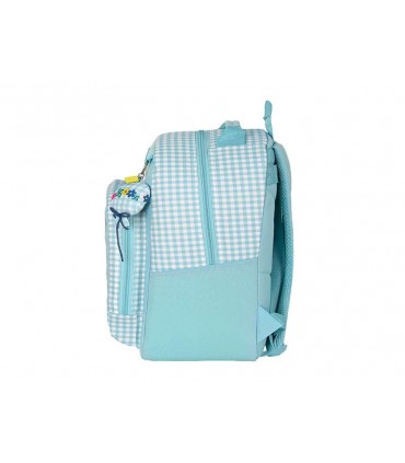 Mochila Grande Celeste Flor 642239305