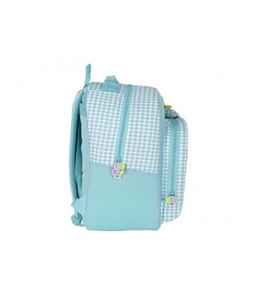 Mochila Grande Celeste Flor 642239305