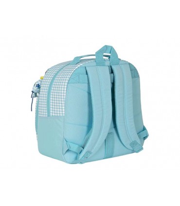 Mochila Grande Celeste Flor 642239305